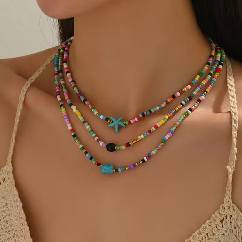 Pieces beaded necklace - beaded,