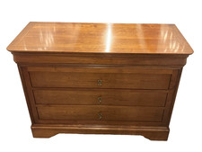 French GRANGE Cherrywood 4-Drawer Chest (3 Lockable & one Concealed) with Keys!