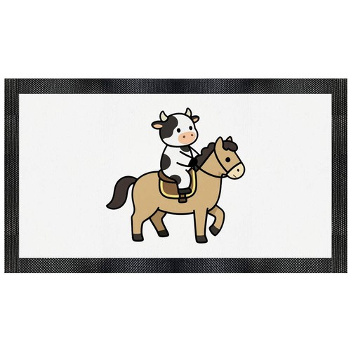 Cow riding horse pet feeding - riding,