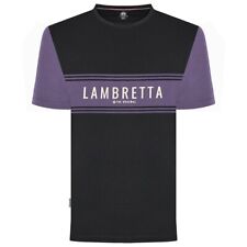Lambretta Clothing SS9819 Logo Panel T Shirt Navy 2XL. SALE