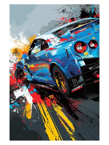 Blue sports car - car, dynamic