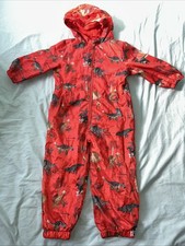 Tu Boys Dinosaur Puddle Suit Fleece Lined Winter 4-5 Years Red Snowsuit