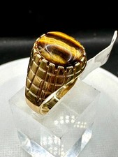 Mens tiger eye ring gold