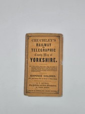 Cruchley’s Yorkshire Railway & Telegraph Map – Original 19th Century Folding Map