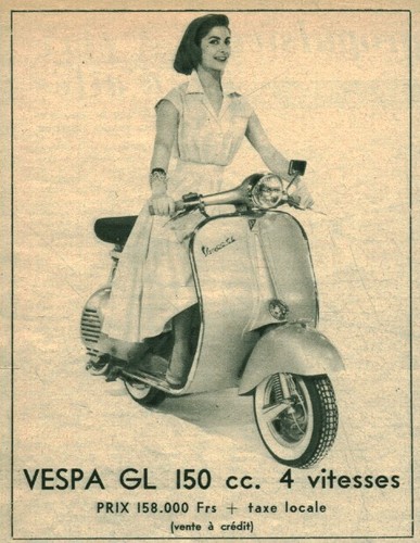 Vintage 1956 vespa scooter - vintage,