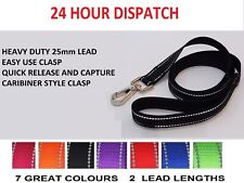 Dog Lead 25mm  Heavy Duty Reflective Strong - Padded Handle  4 foot & 6 foot