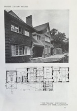 Art Nouveau House "The Pillars" Northwood London- Antique Print 1912