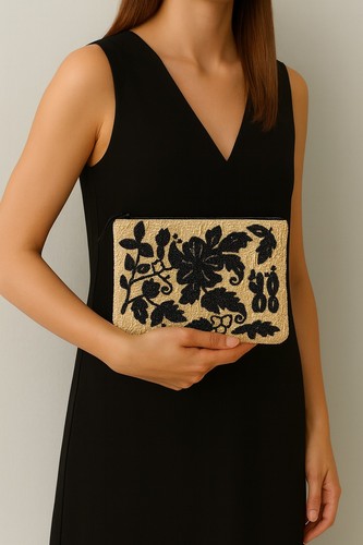 Zara black suede clutch bag - clutch,