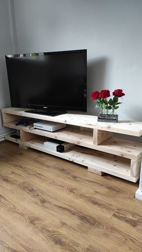 Rustic wood unit solid - tv,