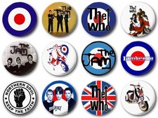 MOD COLLECTION - 12 x 1 inch / 25mm Button Badge - Who Jam Weller Scooter