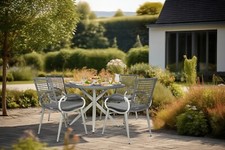 Rattan Garden Dining Set Glass