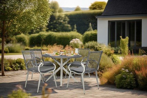 Rattan garden dining set glass - rattan,