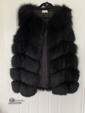 Twenty Fall Black Real Fox Fur Gilet Size 12/14 XL