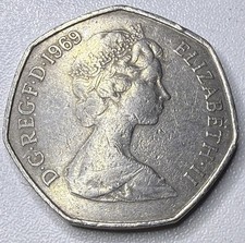 Large 1969 50p Fifty Pence