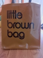 Bloomingdale's NYC Little Brown Bag Iconic Tote, Small PVC Lunch Bag