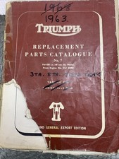 1963 Triumph Replacement Parts Catalogue for 3TA 5TA T90 T100s/S TR5