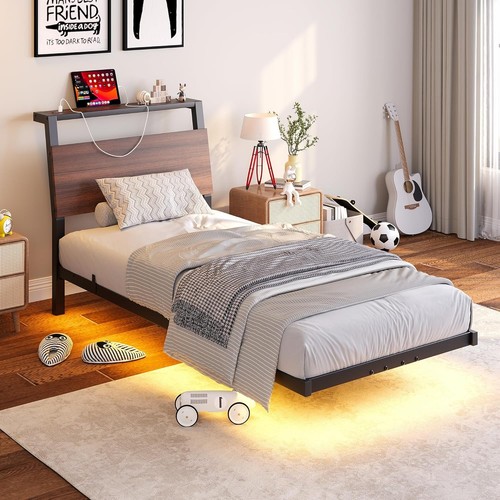 Single floating bed frame with - single,