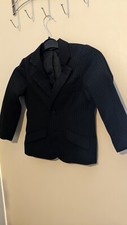  Boys Black Pin Striped Suit Jacket Age 2 (18-24 Months / 2-3) By BHS