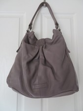 John Rocha Grey Leather Shoulder Bag