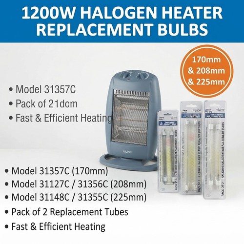 Halogen heater with tubes - halogen,