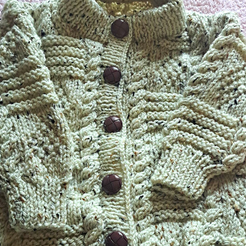 Hand knitted aran wool knit - hand-knitted,