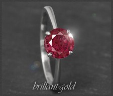 Gold Ladies Ring in 585 White Gold with 1.76ct Ruby, Intense Red & Si; Ladies Ring