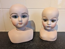 2 x Vintage Bisque Dolls Heads