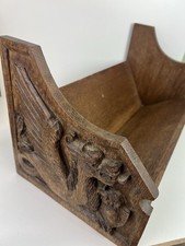 Vintage Carved Oak Book Trough