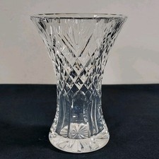 Royal Brierley York Vase Crystal Flared Top Diamond & Fan 13cm Height Signed Vtg