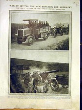 Original Old Antique Print War Army Motor Lorry Transport Sport Activities 1913