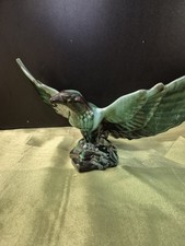Blue Mountain Pottery Eagle Green Black Drip Glaze Canada Vintage Art Figurine