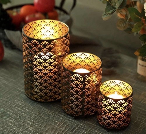 Metal hurricane candle - metal,