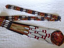 Men's Novelty Tie TEN PIN BOWLING DESIGN Hand Made MUSEO (e)