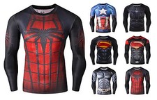 Mens Compression Superhero Top Base Layer Gym Long Sleeve Running Thermal Sweats