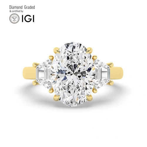 Oval diamond trilogy - oval, ring