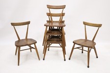 5 Ercol Stacking Chairs For School/Playroom 1950s Waxed Finish FREE UK Delivery