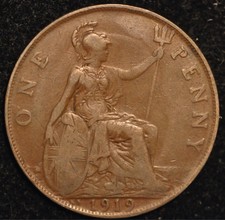 Penny 1919 KN George V Good Early Strike  (T75)