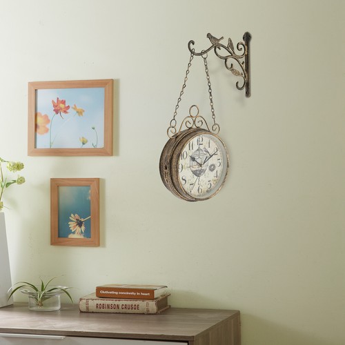 Retro rustic wall clock - retro,