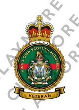 KOSB Kings Own Scottish Borderers Regiment VETERAN car sticker BRITISH ARMY