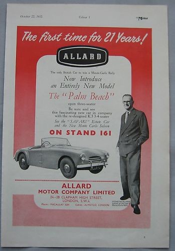 1952 allard original advert - original,