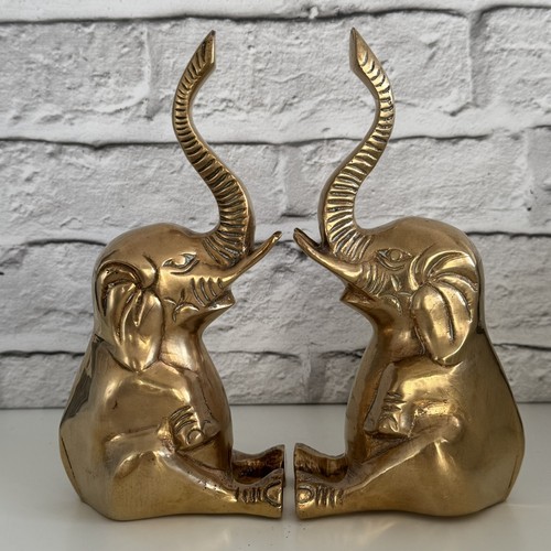 Vintage pair brass elephant - vintage,