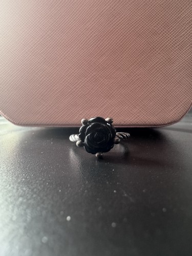 Pandora black onyx rose - black, ring