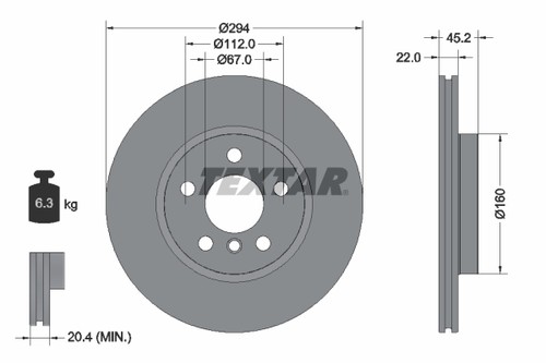 Brake disc front - pc.,