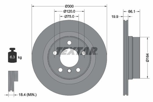 Brake disc textar 92257203 for - brake,