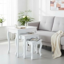 White Set of 3 Nest of Tables