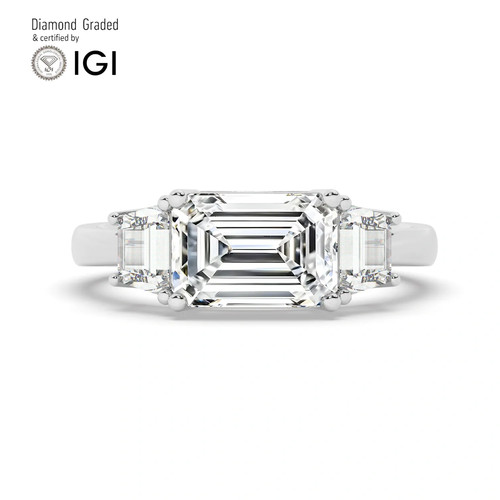 Emerald diamond trilogy - emerald, ring