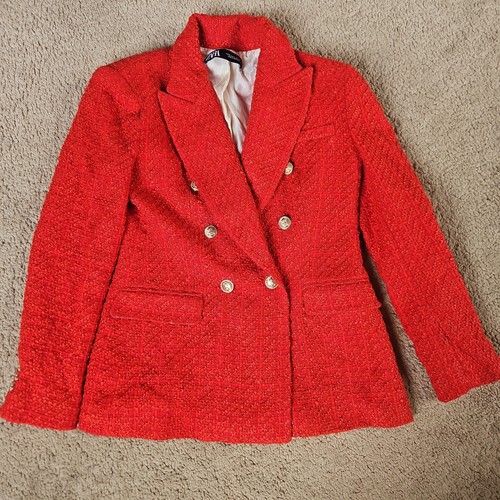 Zara red textured tweed - tweed, effect