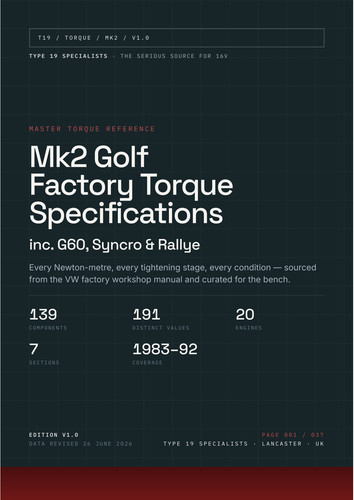 Golf mk2 g60 torque - mk2,