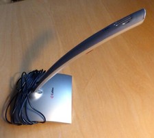 Labtec Microphone Wired. Plug in. Silver. Adjustable Angle On Base long cord