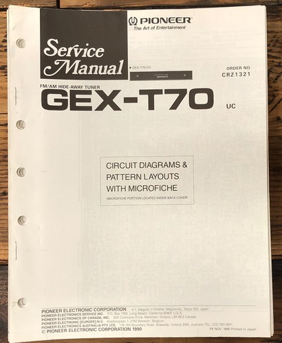 Pioneer gex t70 tuner - tuner, service